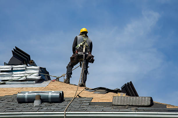 Professional Roofing technician working in Hiram, ME